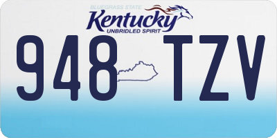 KY license plate 948TZV