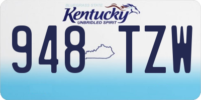 KY license plate 948TZW