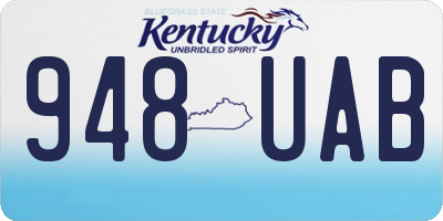 KY license plate 948UAB