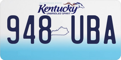 KY license plate 948UBA