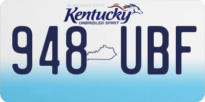 KY license plate 948UBF