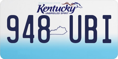 KY license plate 948UBI