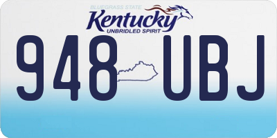 KY license plate 948UBJ