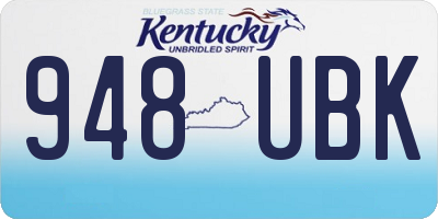 KY license plate 948UBK