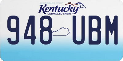 KY license plate 948UBM