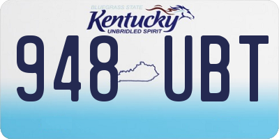 KY license plate 948UBT