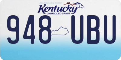 KY license plate 948UBU