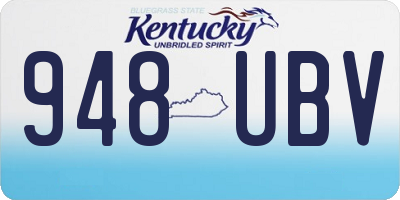 KY license plate 948UBV