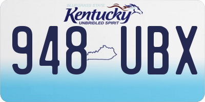 KY license plate 948UBX