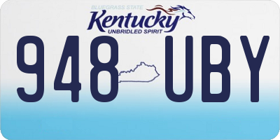 KY license plate 948UBY