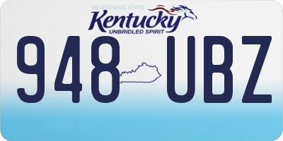 KY license plate 948UBZ