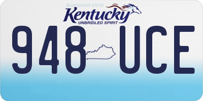 KY license plate 948UCE
