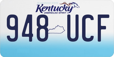KY license plate 948UCF