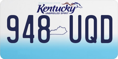KY license plate 948UQD