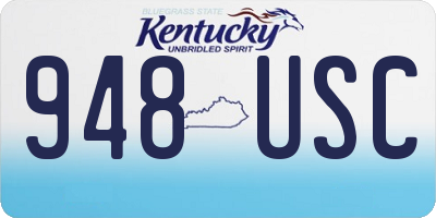 KY license plate 948USC