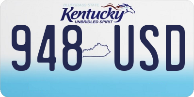 KY license plate 948USD