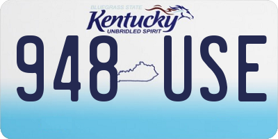 KY license plate 948USE
