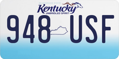 KY license plate 948USF