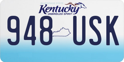 KY license plate 948USK