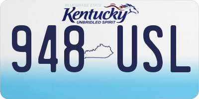 KY license plate 948USL
