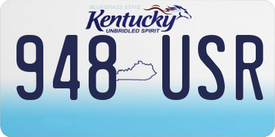 KY license plate 948USR