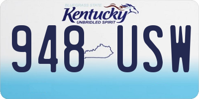 KY license plate 948USW