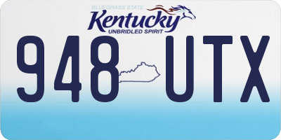 KY license plate 948UTX