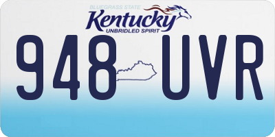 KY license plate 948UVR