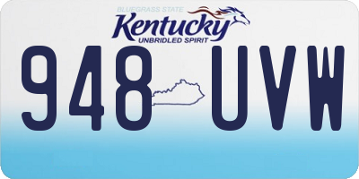 KY license plate 948UVW
