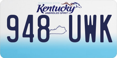 KY license plate 948UWK