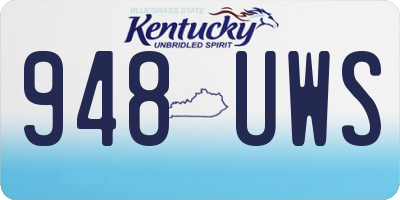 KY license plate 948UWS