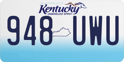 KY license plate 948UWU