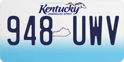 KY license plate 948UWV