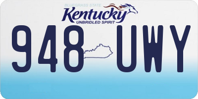 KY license plate 948UWY