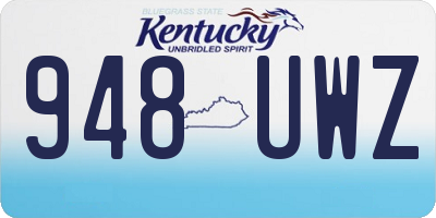 KY license plate 948UWZ
