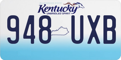 KY license plate 948UXB
