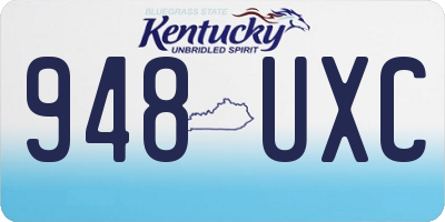 KY license plate 948UXC