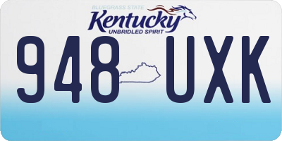 KY license plate 948UXK