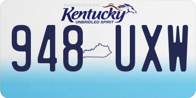 KY license plate 948UXW