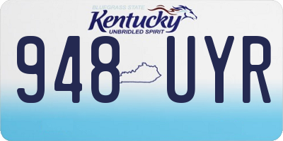 KY license plate 948UYR