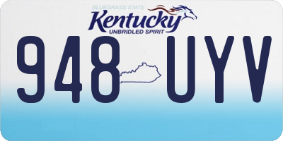 KY license plate 948UYV