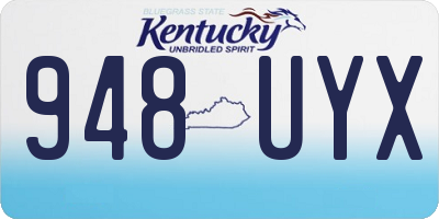 KY license plate 948UYX