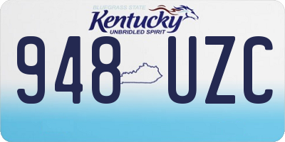 KY license plate 948UZC