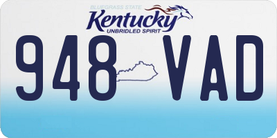KY license plate 948VAD