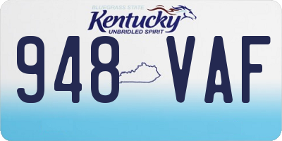 KY license plate 948VAF