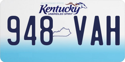 KY license plate 948VAH