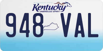 KY license plate 948VAL