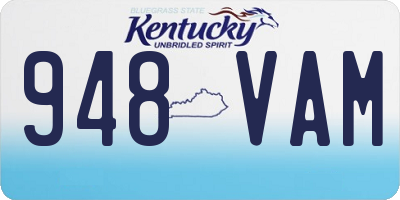 KY license plate 948VAM