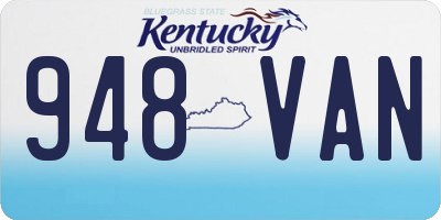 KY license plate 948VAN