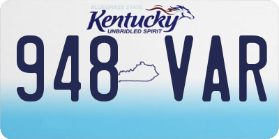 KY license plate 948VAR